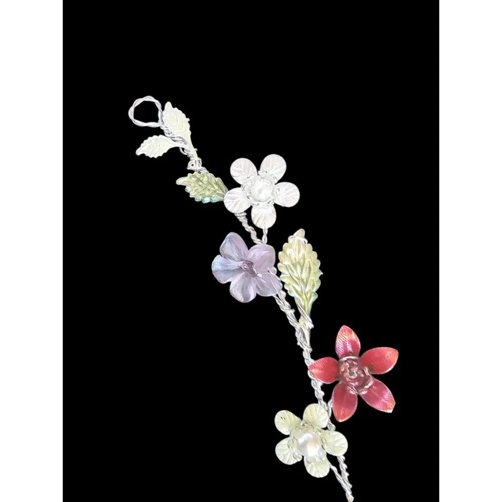 Multi-Colored Metal Floral Hair Accessory - Marionat - Picture 2 of 5